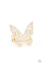 Load image into Gallery viewer, Flauntable Flutter Gold Ring Paparazzi Accessories. $5 Jewelry. Butterfly Rings
