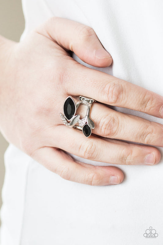 Paparazzi Ring ~ Flawless Foliage - Black