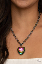 Load image into Gallery viewer, Paparazzi Necklace ~ Flirtatiously Flashy - Multi Oil Spill Heart Necklace
