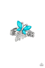 Load image into Gallery viewer, Flutter Flirt Blue Ring Paparazzi Accessories Butterfly Accessories $5 Butterfly Jewelry
