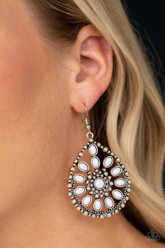 Paparazzi Earring ~ Free To Roam - White