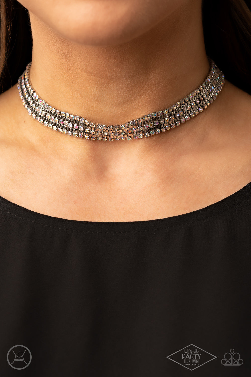 Paparazzi Full REIGN Multi Iridescent Choker Necklace. Get Free Shipping! #P2CH-MTXX-021XX