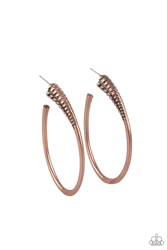 Fully Loaded Copper Hoop Earrings Paparazzi Accessories. Subscribe & Save., Copper Hoop post earring