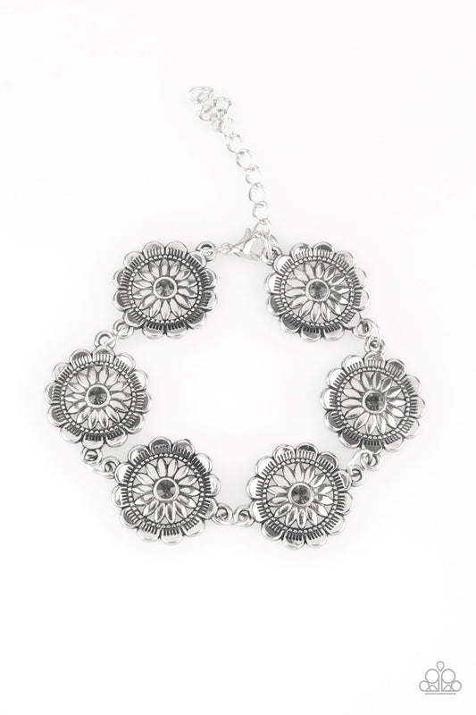 Funky Flower Child Silver Bracelet Paparazzi $5 Accessories. #P9WH-SVXX-163XX. Get Free Shipping!