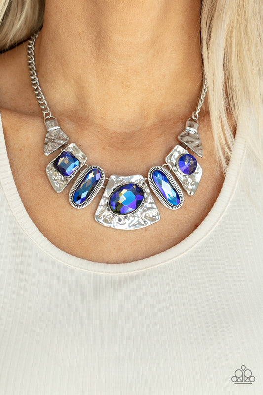 Paparazzi Futuristic Fashionista - Blue Gem Necklace (P2ST-BLXX-138XX)