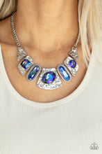 Load image into Gallery viewer, Paparazzi Futuristic Fashionista - Blue Gem Necklace (P2ST-BLXX-138XX)
