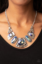 Load image into Gallery viewer, Paparazzi Futuristic Fashionista - Multi Necklace with UV Shimmer Iridescent gems in silver plate
