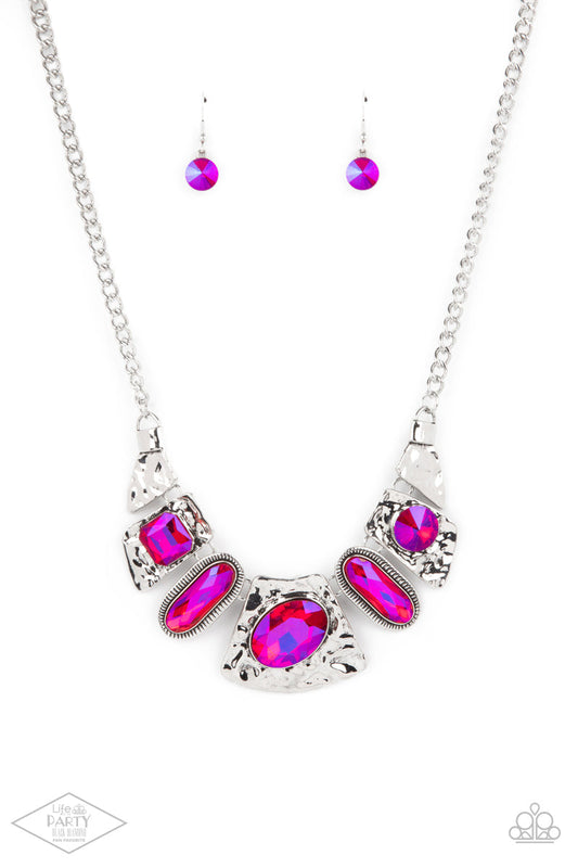 Futuristic Fashionista - Pink Necklace Paparazzi Accessories. #P2ST-PKXX-096XX. Get Free Shipping!