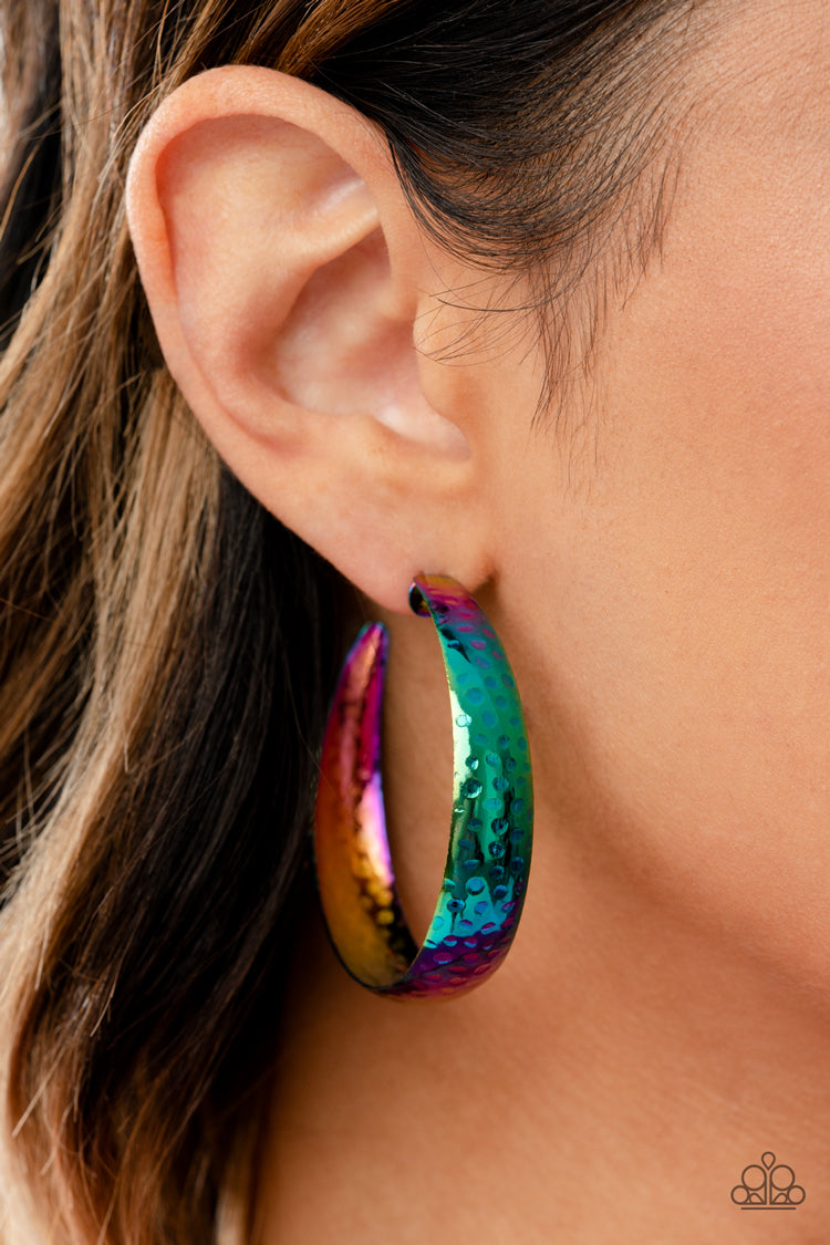 Futuristic Flavor Multi Oil Spill Earrings Paparazzi Accessories Life of the Party. #P5HO-MTXX-060XX