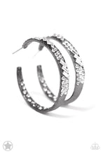 Load image into Gallery viewer, GLITZY By Association Hoop Earrings for Women Paparazzi Accessories. #P5HO-BKWT-025XX
