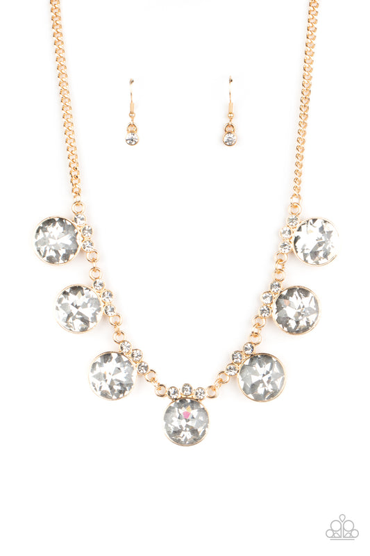 GLOW-Getter Glamour - Gold Necklace Paparazzi Accessories Short Necklace for stunning glamarous look