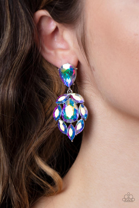 Galactic Go-Getter Multi Iridescent Earrings Paparazzi Accessories. #P5PO-MTPK-067XX