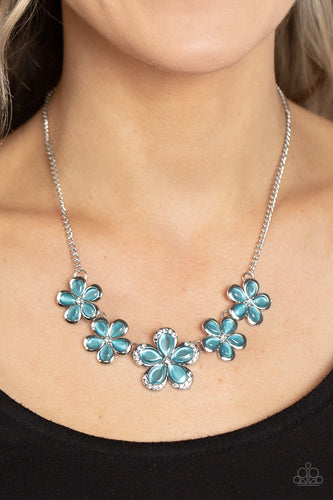 Garden Daydream Blue Necklace Paparazzi Accessories. Cat's Eye stone necklace. #P2RE-BLXX-375XX