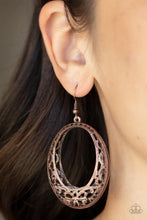 Load image into Gallery viewer, Paparazzi Gardenista Grandeur Copper Floral Filigree Earring. Subscribe &amp; Save. #P5WH-CPXX-159XX
