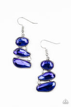 Load image into Gallery viewer, Paparazzi Gem Galaxy Blue Earring. Get Free Shipping. #P5ST-BLXX-031XX. $5 Jewelry. Blue Fishhook
