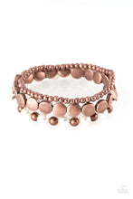 Load image into Gallery viewer, Girly Girl Glamour - Copper Stretchy Bracelet with Pearls Paparazzi Accessories 
