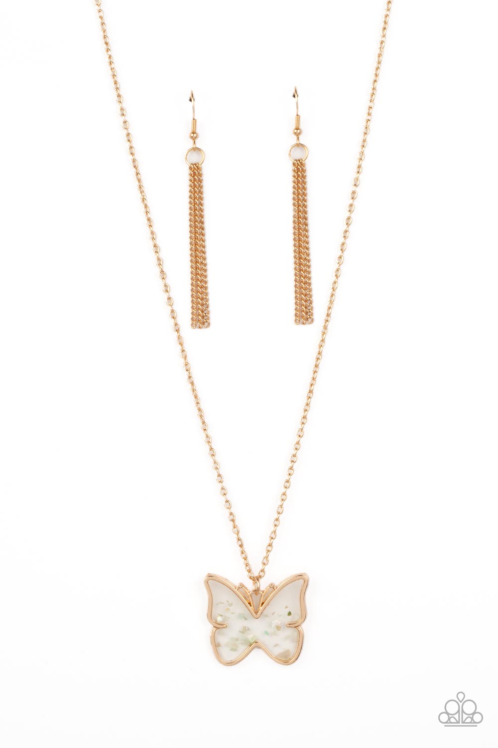 Paparazzi Gives Me Butterflies Gold Necklace. Subscribe & Save. #P2WH-GDXX-176XX. Shell Butterfly