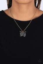 Load image into Gallery viewer, Gives Me Butterflies Gold Shell Butterfly Necklace Paparazzi Accessories. #P2WH-GDXX-176XX
