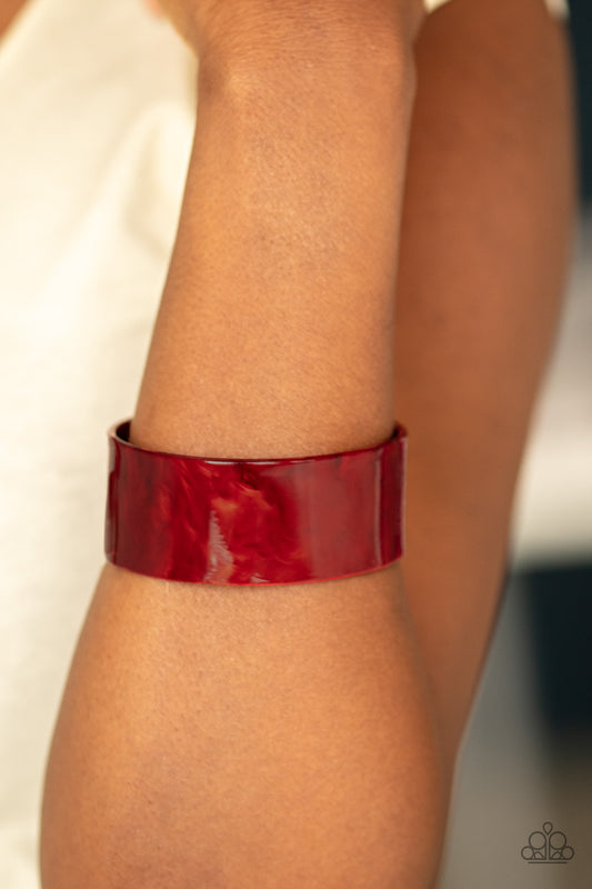 Glaze Over Red Acrylic Bracelet Paparazzi Accessories. Subscribe & Save! #P9SE-RDXX-173XX