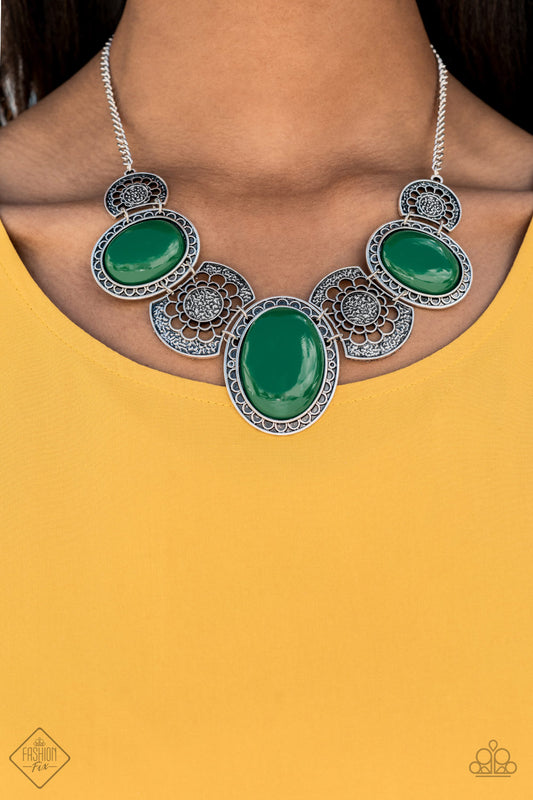 Paparazzi Accessories Fashion Fix Necklace: "The Medallion-aire" (P2ST-GRXX-061OV). Free Shipping!