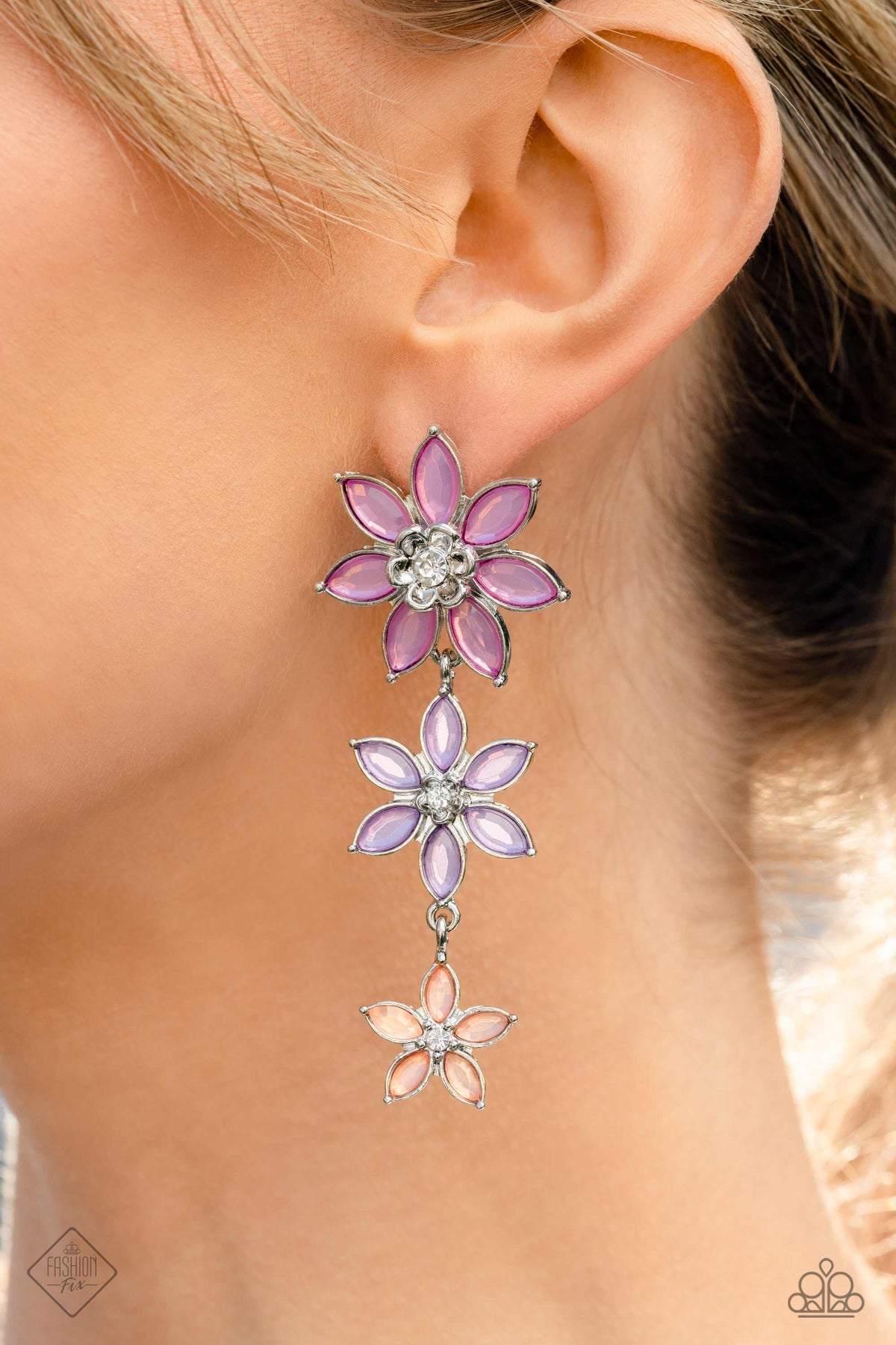 Paparazzi Fashion Fix March 2023 Post Earring: "Let's Get it GARLAND - Multi". Get Free Shipping