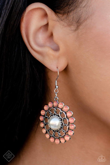 Paparazzi Fashion Fix Earring: "Effortlessly Eden - Orange" (P5WH-OGXX-183KV). Get Free Shipping