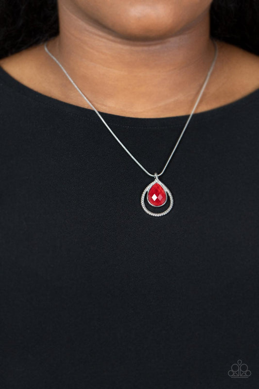 Gorgeously Glimmering Red Short Necklace Paparazzi Accessories. Get Free Shipping. #P2DA-RDXX-089XX