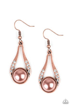 Load image into Gallery viewer, HEADLINER Over Heels Copper Earrings Paparazzi Accessories $5 Jewelry. Get Free Shipping.
