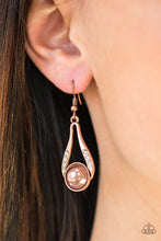 Load image into Gallery viewer, Paparazzi HEADLINER Over Heels Copper Earring $5 Jewelry at AainaasTreasureBox. #P5RE-CPXX-072XX
