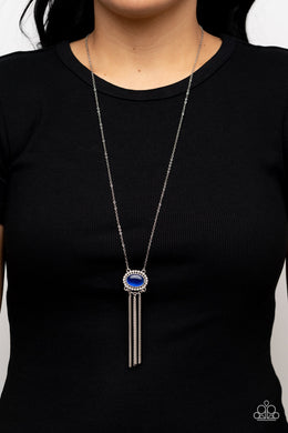 Paparazzi Happily Ever Ethereal - Blue Cat's Eye Stone Long Necklace. #P2RE-BLXX-373XX