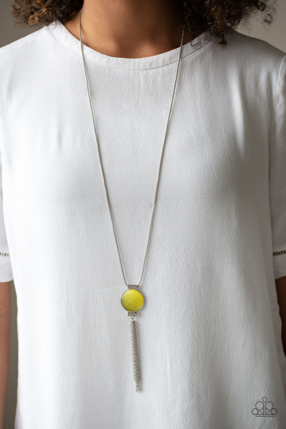 Paparazzi Necklace ~ Happy As Can BEAM - Yellow Moonstone Necklace