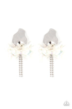 Load image into Gallery viewer, Harmonically Holographic - White Earrings Paparazzi Accessories
