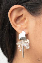Load image into Gallery viewer, Paparazzi Harmonically Holographic - White Iridescent Earring
