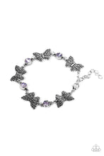 Load image into Gallery viewer, Paparazzi Has a WING to It Purple Bracelet. Subscribe &amp; Save. #P9WH-PRXX-269XX. $5 Butterfly 
