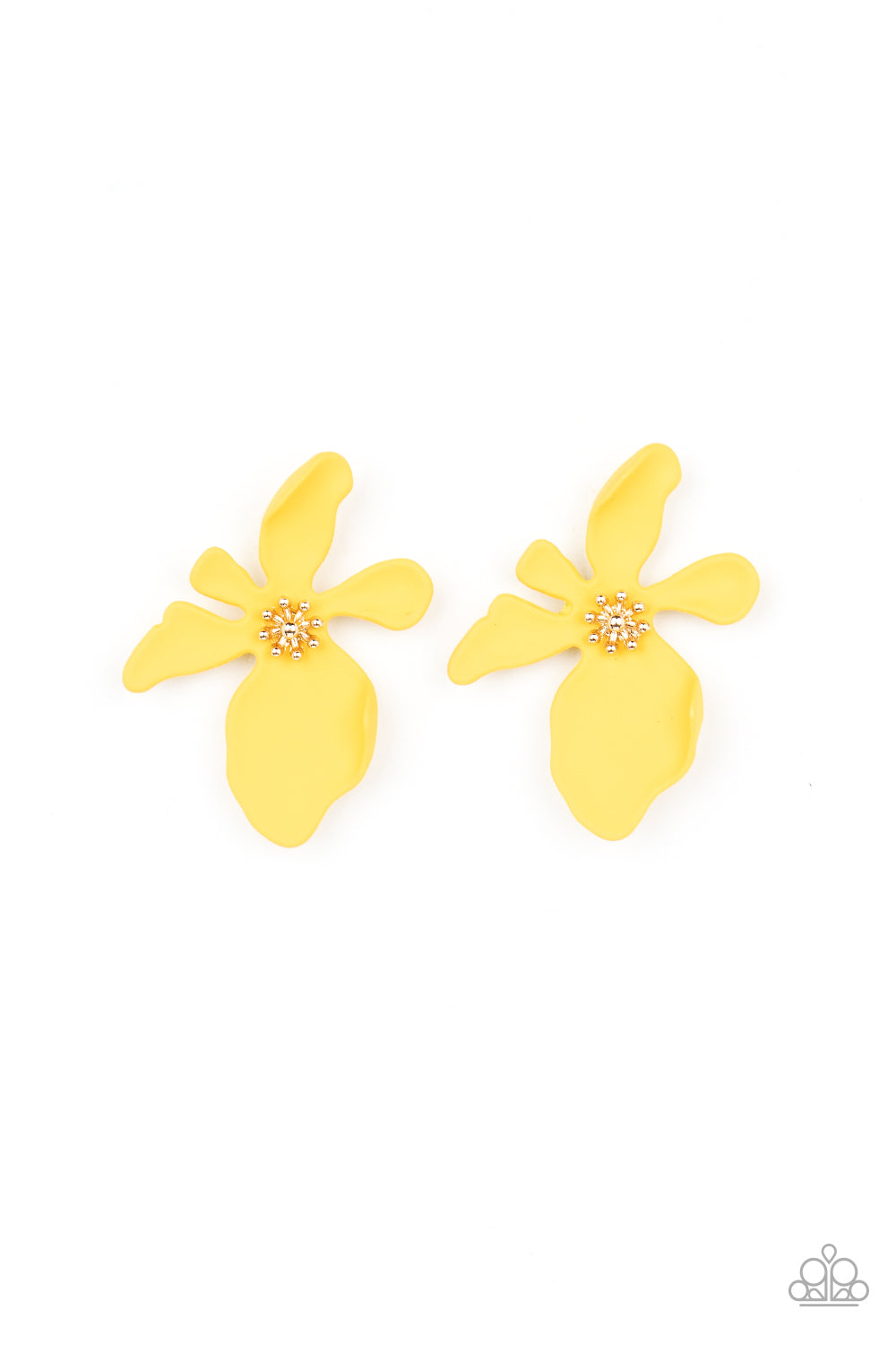Hawaiian Heiress - Yellow Earring Paparazzi Accessories. #P5PO-YWXX-024XX. Get Free Shipping!