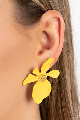 Paparazzi Hawaiian Heiress - Yellow Post Earring. #P5PO-YWXX-024XX. Subscribe & Save!