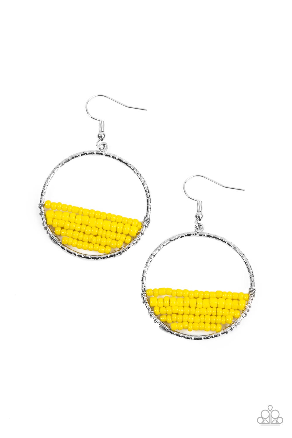 Head-Over-Horizons Sunny Yellow Beads Earring Paparazzi Accessories. #P5SE-YWXX-155XX