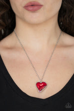 Load image into Gallery viewer, Heart Flutter Red Heart $5 Paparazzi Necklace (P2RE-RDXX-176XX)
