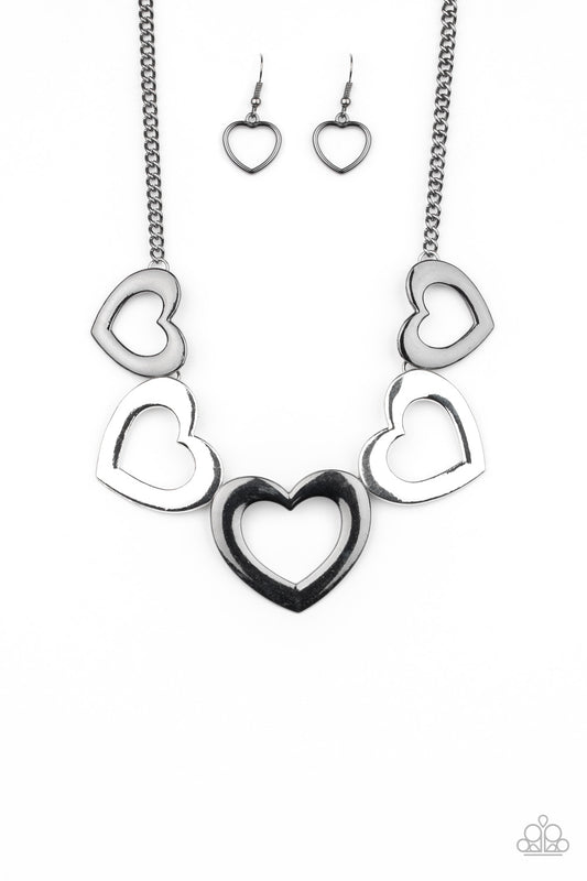Hearty Hearts Multi Necklace Paparazzi Accessories Valentine Jewelry