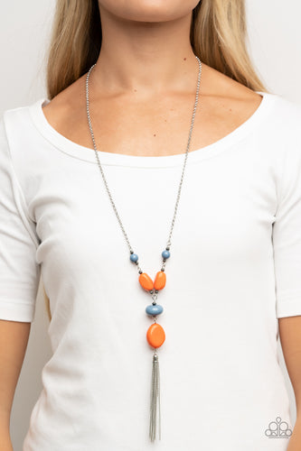 Heavenly Harmony Multi Necklace Paparazzi Accessories. Spring Lake and burnt orange acrylic beads