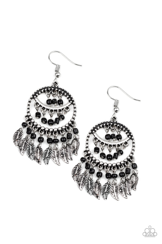 Herbal Remedy Black Earrings Paparazzi Accessories. online at AainaasTreasureBox #P5SE-BKXX-135XX