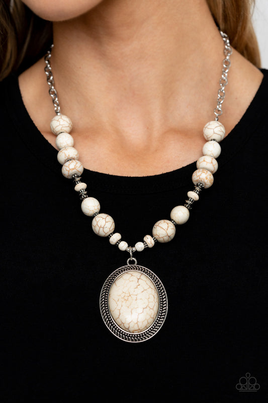 Paparazzi Home Sweet HOMESTEAD - White Stone Necklace at AainaasTreasureBox #P2SE-WTXX-223XX
