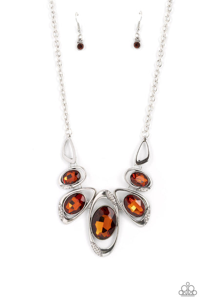 Hypnotic Twinkle Brown Necklace Paparazzi Jewelry. Get Free Shipping. #P2ST-BNXX-075XX. Topaz