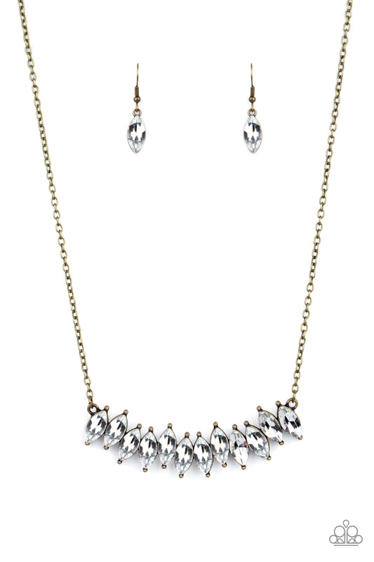 Paparazzi Necklace ~ Icy Intensity - Brass Necklace