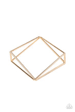 Load image into Gallery viewer, In Another Dimension - Gold Bracelet Paparazzi Accessories Triangle Frame Bangle Bracelet
