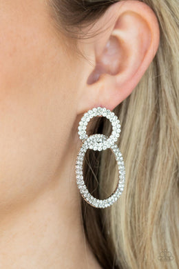 ​Intensely Icy White Hoop Style Earrings Paparazzi Accessories. Get Free Shipping. #P5PO-WTXX-280XX