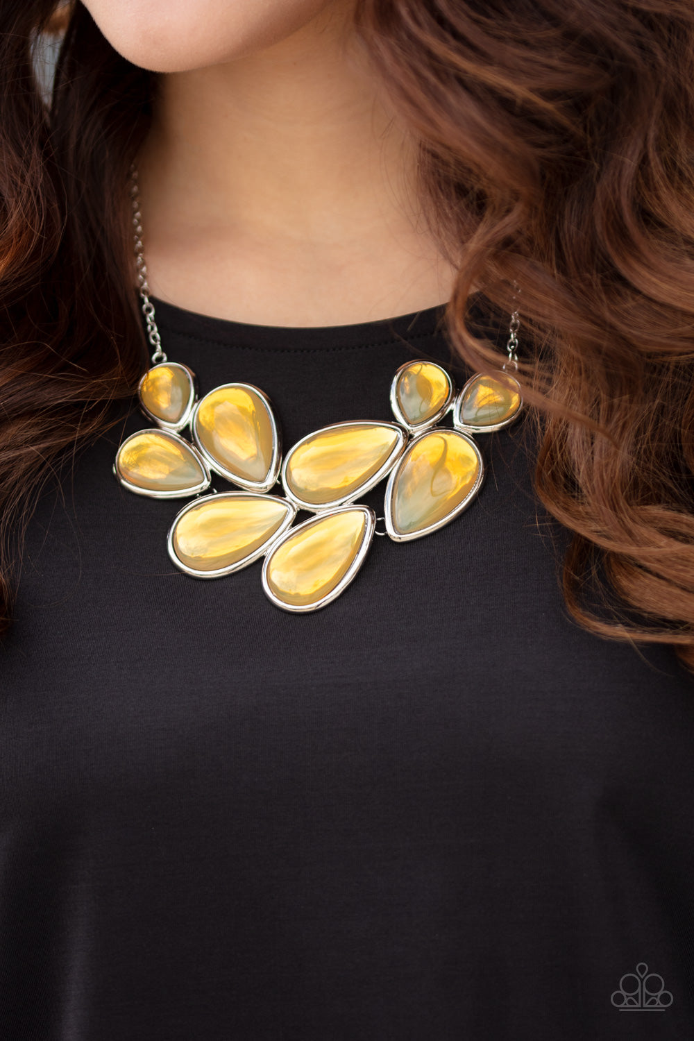 Paparazzi Necklace ~ Iridescently Irresistible - Yellow Opalescent Necklace
