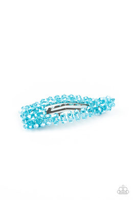 Paparazzi Hair Clip ~ Just Follow The Glitter - Blue Crystal Beads Hair Accessories 