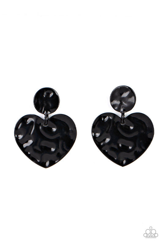 Just a Little Crush - Black Earring Paparazzi Accessories