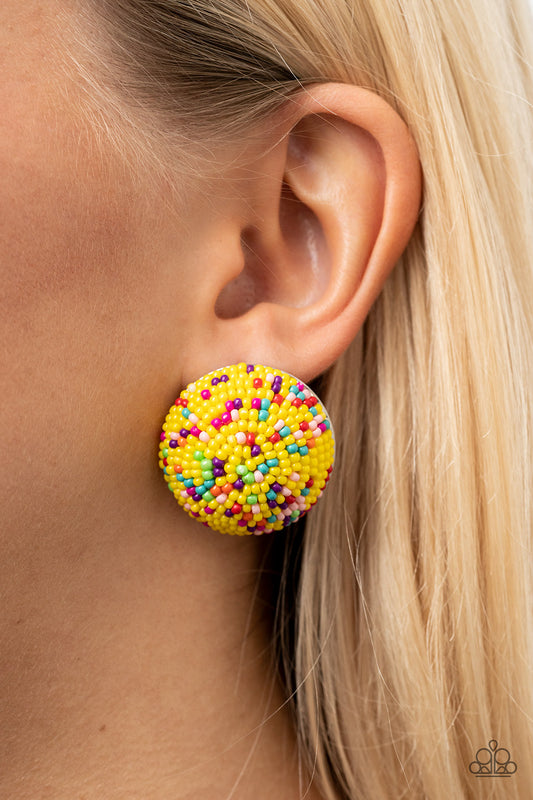 Paparazzi Kaleidoscope Sky - Yellow Post Earrings. Subscribe and Save! #P5PO-YWXX-033XX